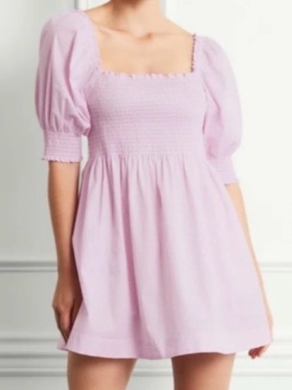 Hill House Anthena Mini Nap Dress size XS in Pink Gingham EUC